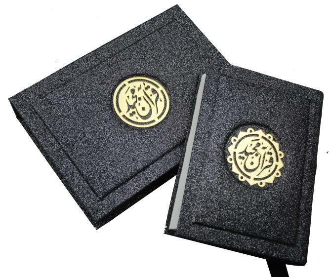 23QGLTB-Black Holy Quran 13 line with Blackrose Box
