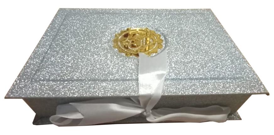 23QGLTB-Silver Holy Quran 13 line with SilverRose Box 23Q-silverrose