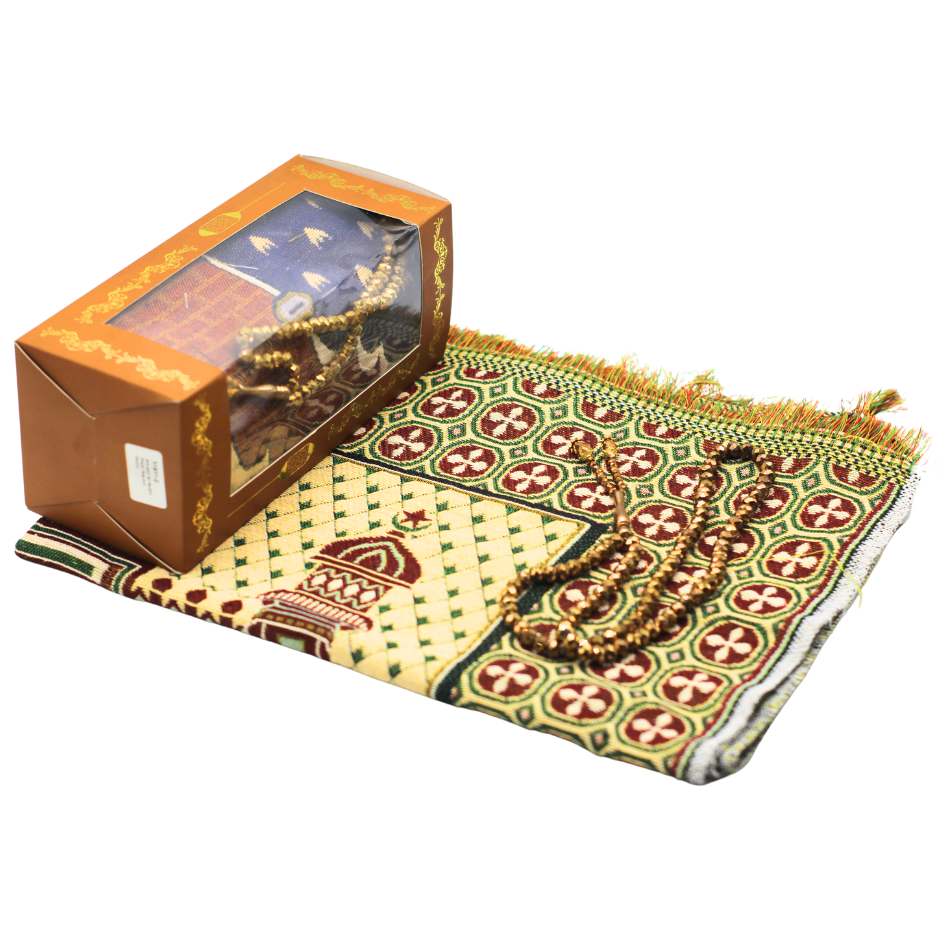 11911-2 Gift pack for Muslim Prayer Rug and Tasbih