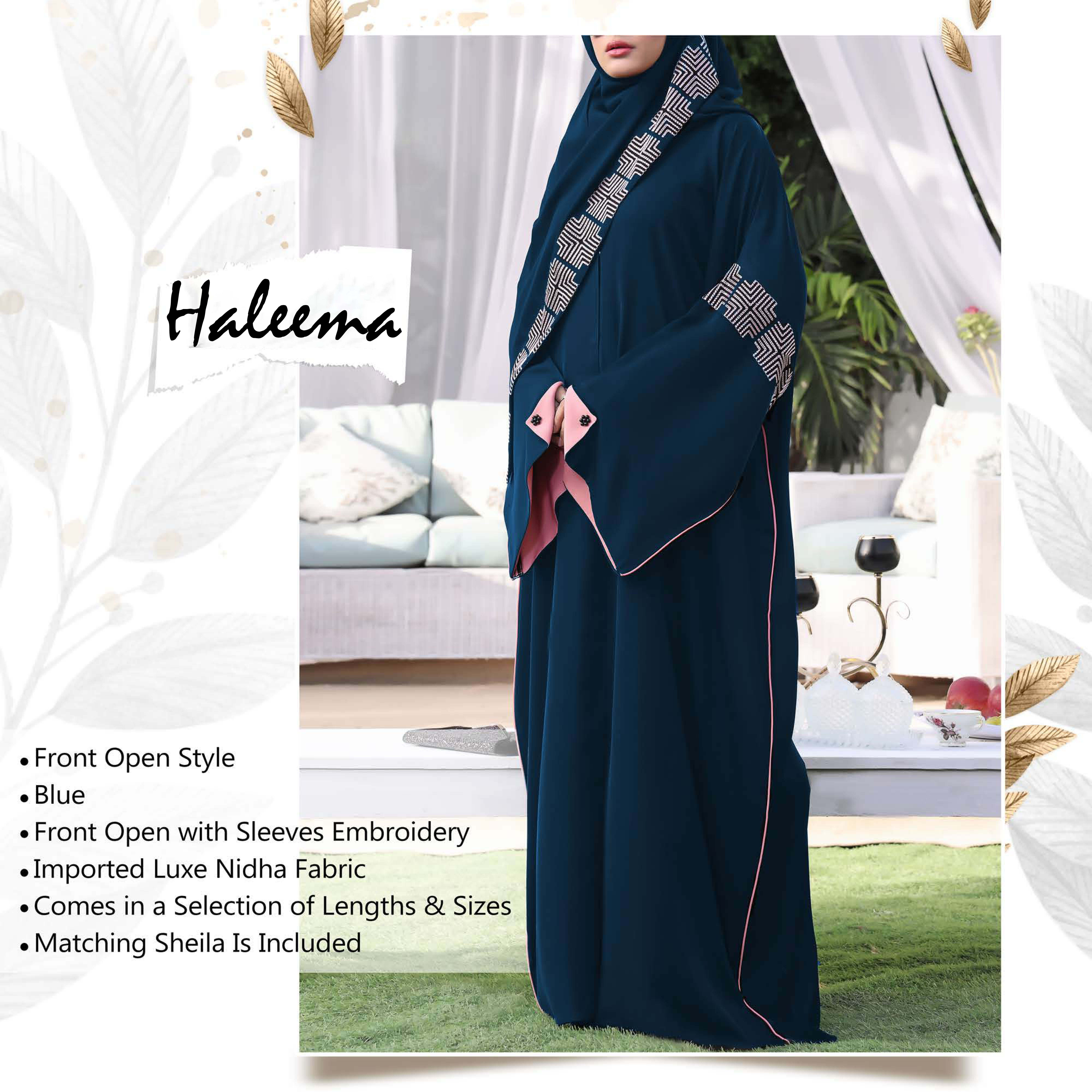 Haleema-58black Abaya for Girls Black (Size 58) Haleema
