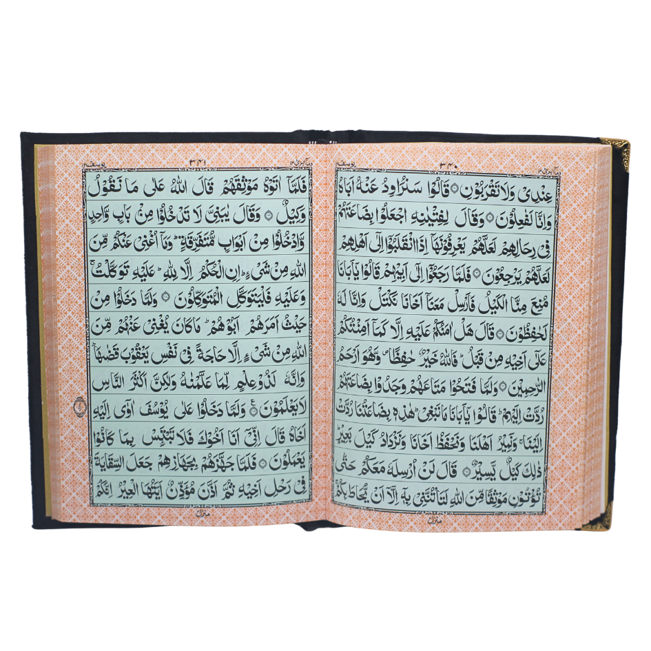 150KV-Black Holy Quran 12 Line Bold Velvet Black
